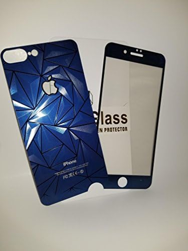 9H Tempered Glass film screen Protector 3D Diamond Relief Pattern Color membrace For Iphone7 plus. (Blue)