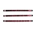 ABN Red Aluminum SAE Socket Holder Rail 3pc Set - 1/4in, 3/8in, 1/2in Tool & Socket Organizer Rails with 16 Clips