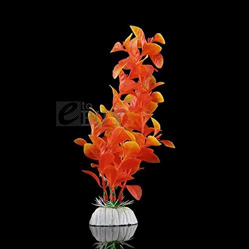 New Artificial Water Plants for Fish Tank Aquarium Plastic Decoration Ornament Orange set024