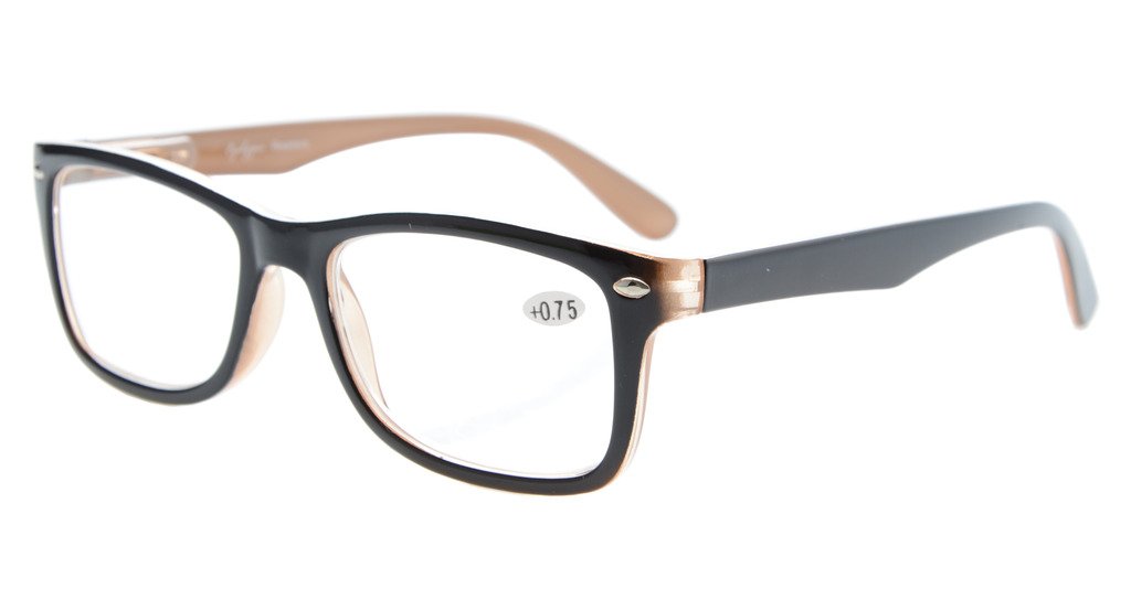 Eyekepper Classic Vintage Style Reading Glasses, Black-Brown +2.50 — image 1