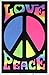 Peace & Love Retro Blacklight Responsive Flocked Poster - 23
