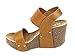 Refresh Women's Mara-10 Platform Cork Wedge High Heel Leather Sandal,8 B(M) US,Tan
