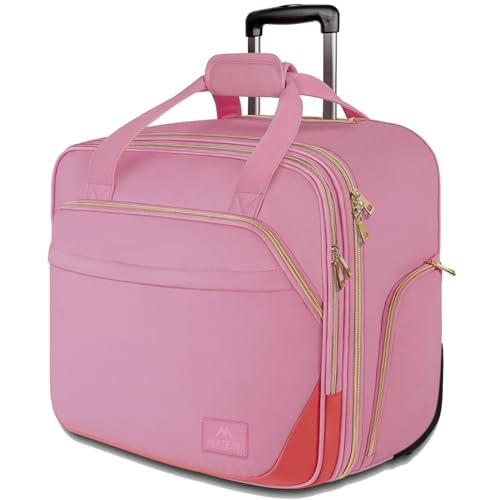 MATEIN Aktenkoffer mit Rollen Damen, Business Laptop Trolley Pilotenkoffer 17 Zonll Laptop Case, Leicht Aktentrolley Laptoptasche mit Rädern HandgepäC