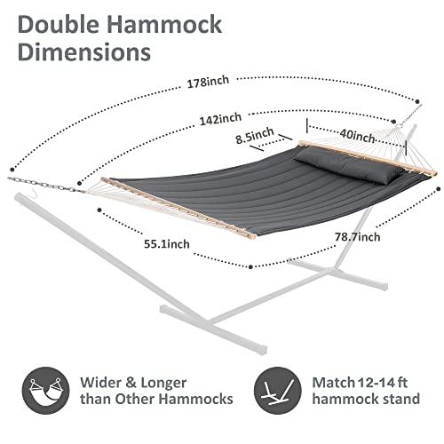 SUNCREAT Heavy Duty Hanging Tree Hammock, 475 lbs Capacity, Two Person