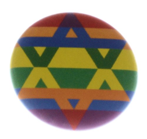 A&T Designs Multicolor Rainbow Jewish Star Magen David 2.25" Keychain