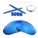 Walleva Ice Blue Coated Polarized Replacement Lenses and Blue Rubber Kit(Earsocks+Temple Shocks) for Oakley Juliet Sunglasses