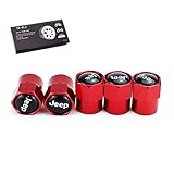 TK-KLZ 5Pcs Metal Car Wheel Tire Valve Stem Caps for Chrysler Jeep Grand Cherokee Wrangler Compass Cherokee Renegade Patriot Grand Comander Car Styling Decoration Accessories