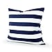LAVIEVERT Decorative Canvas Square Throw Pillow Cover Cushion Case Navy Blue Stripe Toss Pillowcase with Hidden Zipper Closure 20 X 20 Inches (for Living Room, Sofa, Etc)