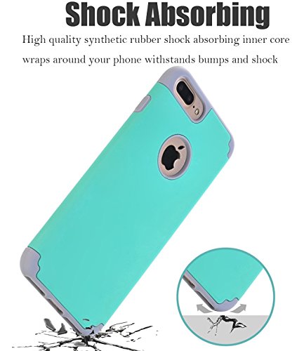 iPhone 7 Plus Case,iPhone 8 Plus Case,CaseHQ Extreme Heavy Duty Protective soft rubber TPU PC Bumper Case Anti-Scratch Shockproof Rugged Protection Cover for apple iPhone 7/8 Plus phone Black
