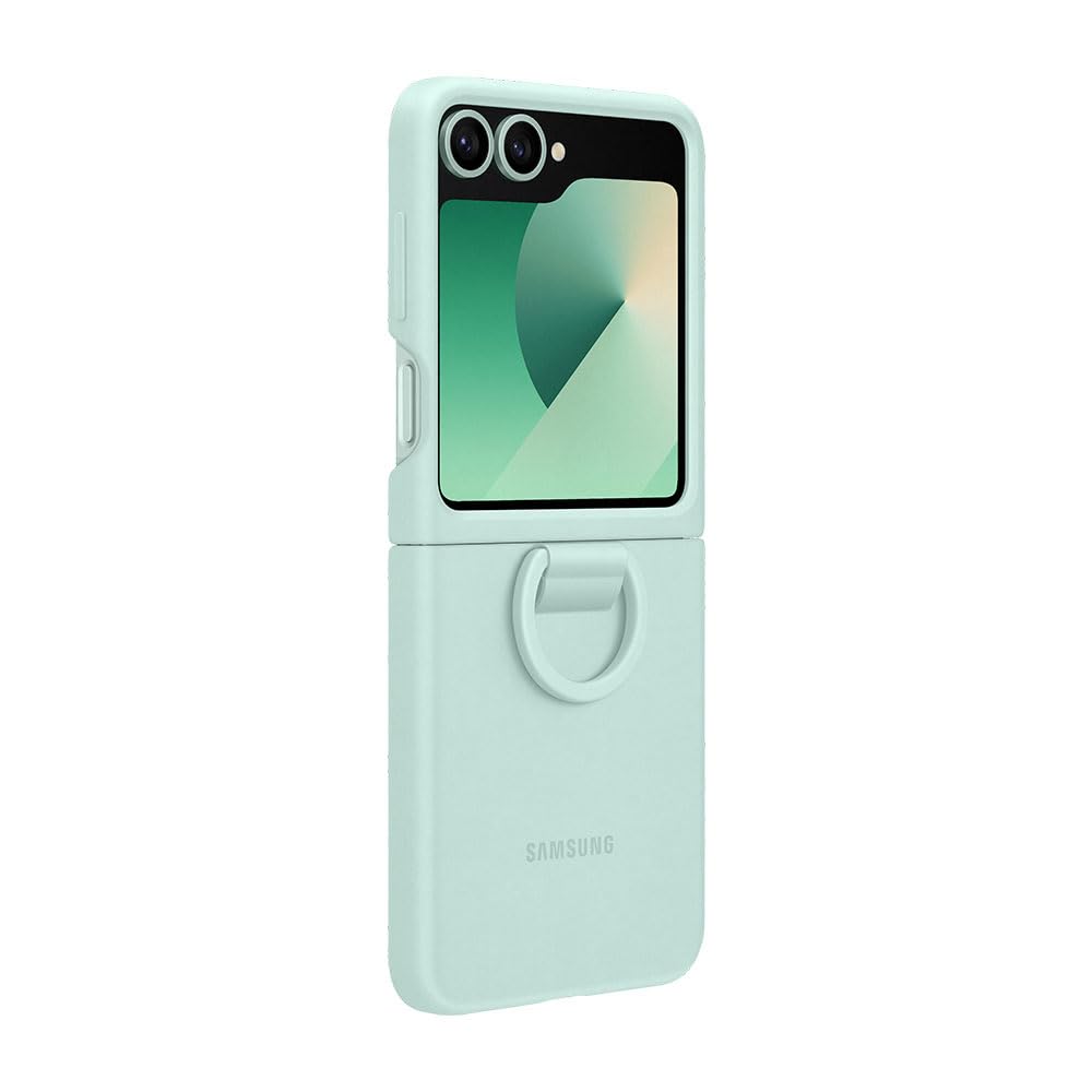 Samsung Silicone Case EF-PF741 für das Galaxy Z Flip7 FE | Z Flip6, Smartphone Cover, Handy-Hülle inklusive Ringhalter, Silikon, Schutz Case, stoßfest, dünn und griffig, Mint