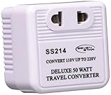 Seven Star SS214 50 Watts Step Up Travel Converter - Compact Size Allows You to use Overseas 220-240 Volt Items in The USA, Canada, etc.