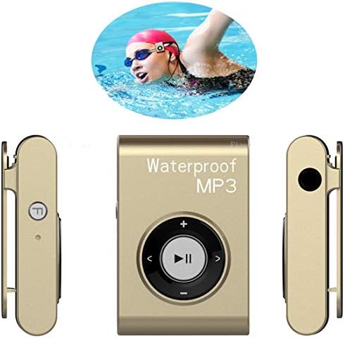 Dxyap Waterproof MP3 Player 16GB Clip Sport Portable Lossless Sound Hi-Fi Music Player With Headphone FM Radio