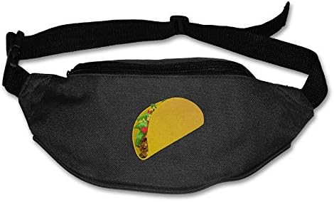 Heard Me Unisex Taco Mexican Fast Food Fanny Pack Waist Bag Phone Holder Adjustble Running Belt For Cycling,Vacation,Hiking,Gym Black