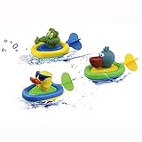 YOSWAN Amphibious Pull and Go Car Playset Bathing Soft Rubber Duck Crocodile Pelican Animal Swimming Bathtime Fun Bath Tub Toys for Boys Girls Toddlers (Duck+Crocodile+Pelican)