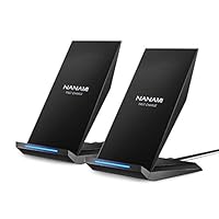 Fast Wireless Charger,[2 Pack] NANAMI Qi Certified Charger Wireless Charging Stand Compatible iPhone 11/11 Pro/11 Pro Max/XR/XS Max/XS/X/8/8 Plus,Samsung Galaxy S10+ S9 Note 10/9 and Qi-Enabled Phone