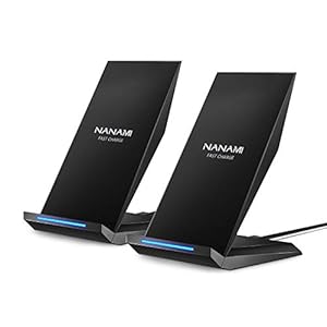Fast Wireless Charger, [2 Pack] NANAMI Qi Certified Wireless Charging Stand Compatible iPhone 14/13/12/SE 2020/11 Pro/XS…