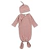 LUCSUN Unisex Pasgeboren Baby Katoenen Toga’s Lange Mouw Geknoopte Sleeper Nachtjapon Hoed voor Baby Jongen en Meisje…