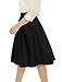 Allegra K Women's Pleated Floral Jacquard A-line Midi Skirt S Black