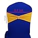 Fvstar 10pcs Chair Sashes Bows Decorative Elegant Wedding Chair Sashes Spandex Party Chair Ties Bands Elastic Chair Ribbons with Buckle for Event Baby Shower Birthday Christmas New Year Banquet,Yellow
