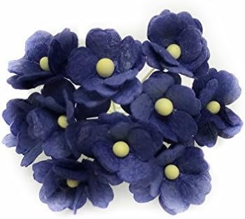 1.5cm Navy Blue Mulberry Paper Flowers, Navy Paper Hydrangea, Wedding Flowers, Wedding Decor, Wedding Table Flowers, Navy Blue Wedding, Artificial Flowers, 50 Pieces