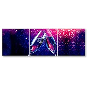 signwin-3 Piece Canvas Wall Art-Romantic Red Wine-Canvas Prints...