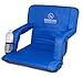 Stadium Boss Recliner Stadium Seat for Bleachers, Benches, Lawns, Backyard, Camping & Beach – Padded Sport Chair, Cushion Backs & Armrest – 6 Reclining Positions – Portable Carry Straps – Blue