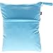 Damero Cute Travel Baby Wet and Dry Cloth Diaper Organizer Bag (Large, Light Blue)