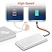 EasyAcc Slim Power Bank 10000mAh, QC Quick Charge 10000 Portable Charger, Ultra Compact External Battery, Lightweight Battery Pack for Android, Galaxy S8/S7,iPhone X/8/7 Plus and More - White