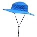Home Prefer Men's Sun Hat Mesh Bucket Hat Detachable Neck Face Flap Hat Boonie Hat Bright Blue