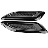 KIMISS Exterior Hood Air Vent Outlet Wing Trim for Land Rover Range Rover Evoque 2012-2018(Black)