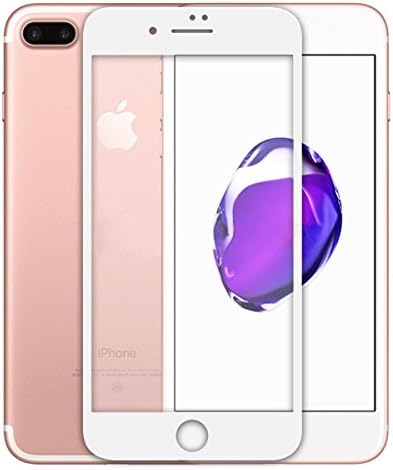 iPhone 7 Plus Screen Protector,ASLING 3D Tempered Glass Screen Protector with Full Coverage Ultra HD Clear Anti-Bubble Scratch Proof Military Grade Screen Cover (iPhone 7 Plus White)