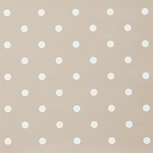 Jolee Fabrics Wipe Clean Tablecloths PVC Vinyl Taupe with Polka Dots Round 140cm