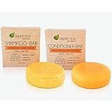 Solid Shampoo and Conditioner bar set, Organic Ingredients, All Hair Types, Sulfate-Free, Cruelty-Free & Vegan. One 3 ounce a
