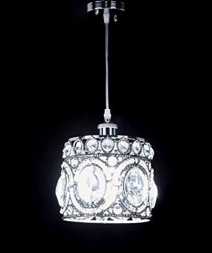 New Legend Lighting 1-light Chrome Finish Modern Crystal Chandelier Pendant Hanging Lighting Fixture