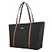 CHICECO Basic Large Travel Tote Shoulder Bag for Women - Black + Brown/20.5 Length