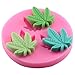 Mujiang Marijuana Leaf Silicone Jello Candy Chocolate Molds with 1 Pink Dropper