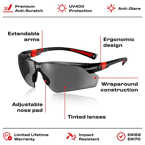 NoCry Safety Sunglasses with Green Tinted Wraparound Lenses; Tinted