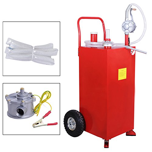 Lotus Analin 30 Gallon Gas Caddy Tank Fuel Storage Gasoline Fluid Diesel with Pump and Hose