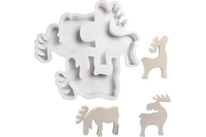 3-in-1 Christmas Moose Silicone Mold, Epoxy Resin, Candle Chocolate, Fondant, Plaster Decoration, Christmas Decoration