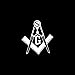 CMI Decals NI304 Masonic Square and Compass Car Window Wall Laptop White Decal Sticker | Premium White Vinyl Decal | 5.5-Inches by 5-Inches