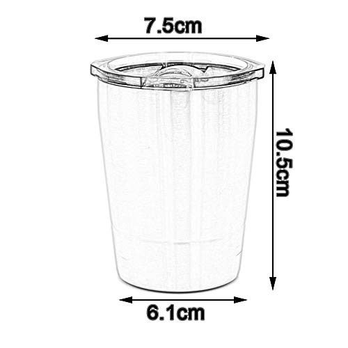 DuoLe Becher aus Edelstahl, 2er-Set, Mini-Thermoreisebecher für heiße und kalte Getränke, Kaffee, Tee, auslaufsicher… – Bild 7