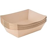 EcoWare Paper Food Trays 2 1/2 LB, Kraft Paper, Compostable, Great for Picnics, Carnivals, Hot Dogs, Nachos, Fries (250 Trays)