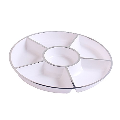 6 Divided Trays & Platters Sectional Round Plastic Serving Tray, Size
