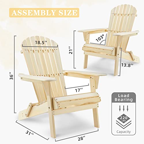 Wood Folding Adirondack Chair, Canadian Cedar Outdoor Patio Lounger