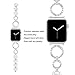 Secbolt 42mm/44mm Glister Bands Compatible Apple Watch Series 4 40mm, Women Iwatch Series 1/2/3 42mm, Stainless Steel O-Link Band Strap, Silver
