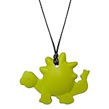 Munchables Dinosaur Chewable Necklace - Sensory Chew Jewelry for Kids (Green) 