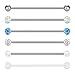 VCMART 14G 6PCS 38mm Stainless Steel Industrial Barbell Ear Cartilage Helix-Conch Piercing Bar 1 1/2 Inch