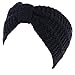 BYOS WomensWinter Fashion Cute Bow Crochet Knit Headband (Black)