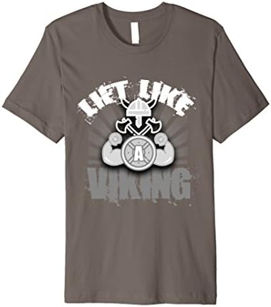 Mens Lift Like A Viking Funny Training Fitness Gym T-Shirt Gift XL Asphalt