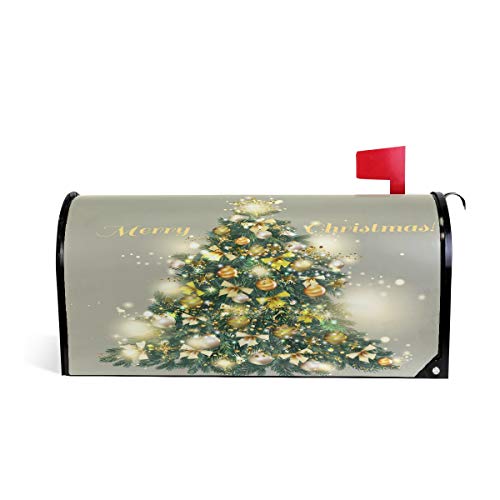 SUABO Christmas Trees Mailbox Cover, Standard Magnetic Mailbox Cover Wraps for Outside Garden